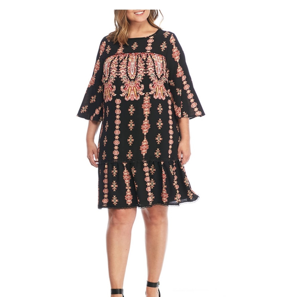 LUXOLOGY size 18 W dress bell sleeve comfortable